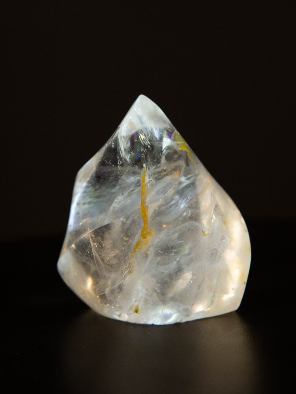 AA+ Clear Quartz Flame Crystal Rainbow & Golden Healer Inclusions 2.5” - Picture 5 of 16